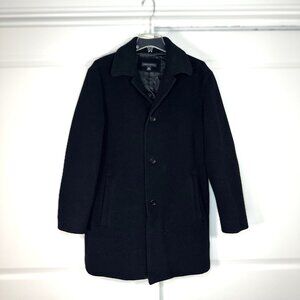 Banana Republic Black Wool Cashmere Button Front Car Coat - Medium